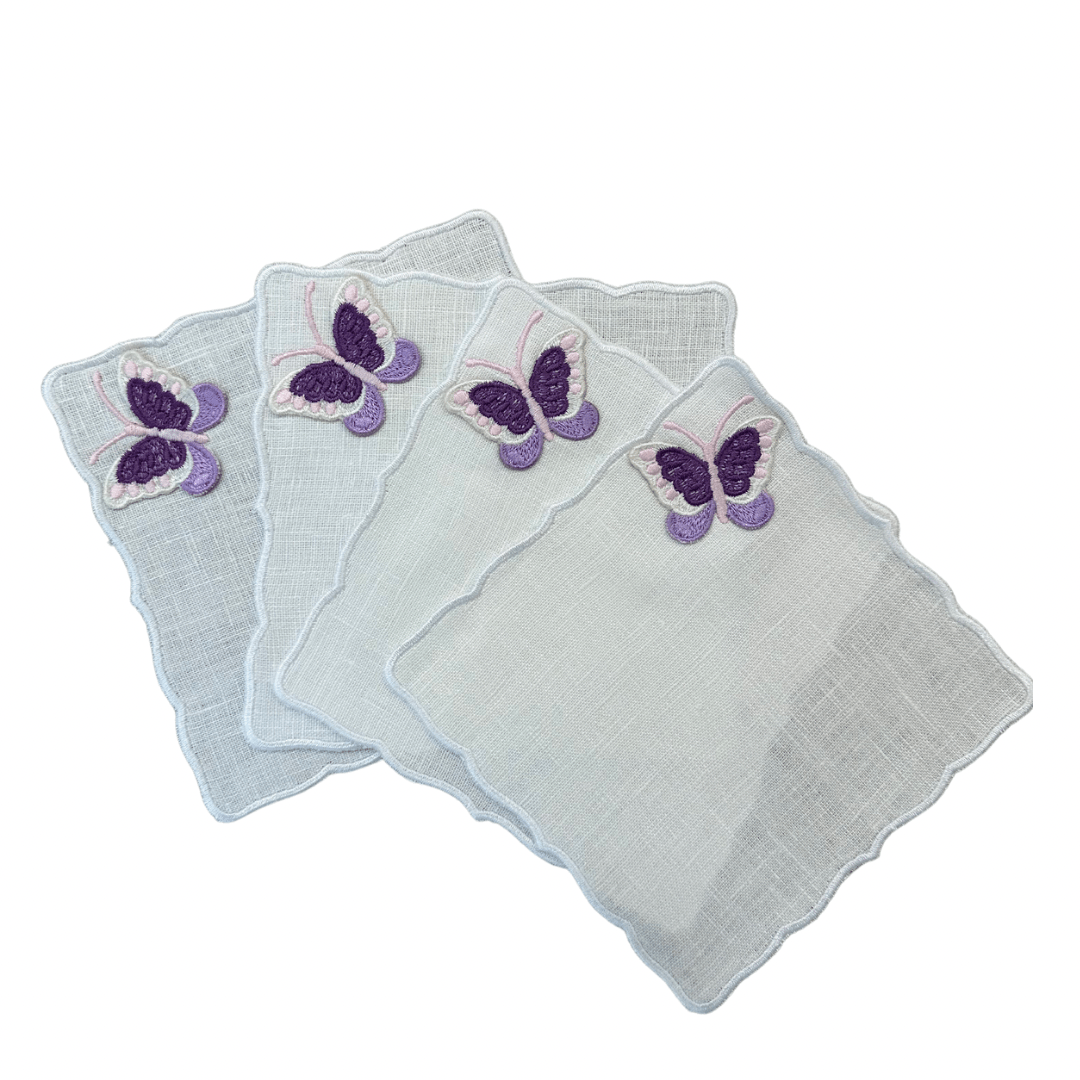 FineLeaf Guardanapos de Coquetel Guardanapos de Coquetel <br>  Borboletas Lilas